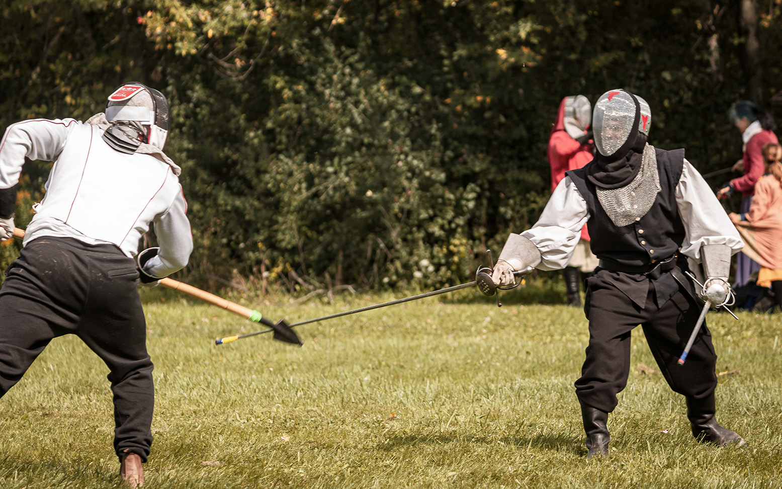 Lord Cavin and Honourable Lord Dave of Ben Dunfirth fencing in a field